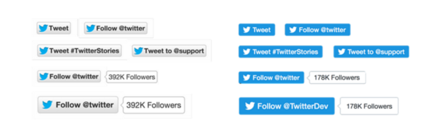 Twitter обновил дизайн кнопок для внешних сайтов